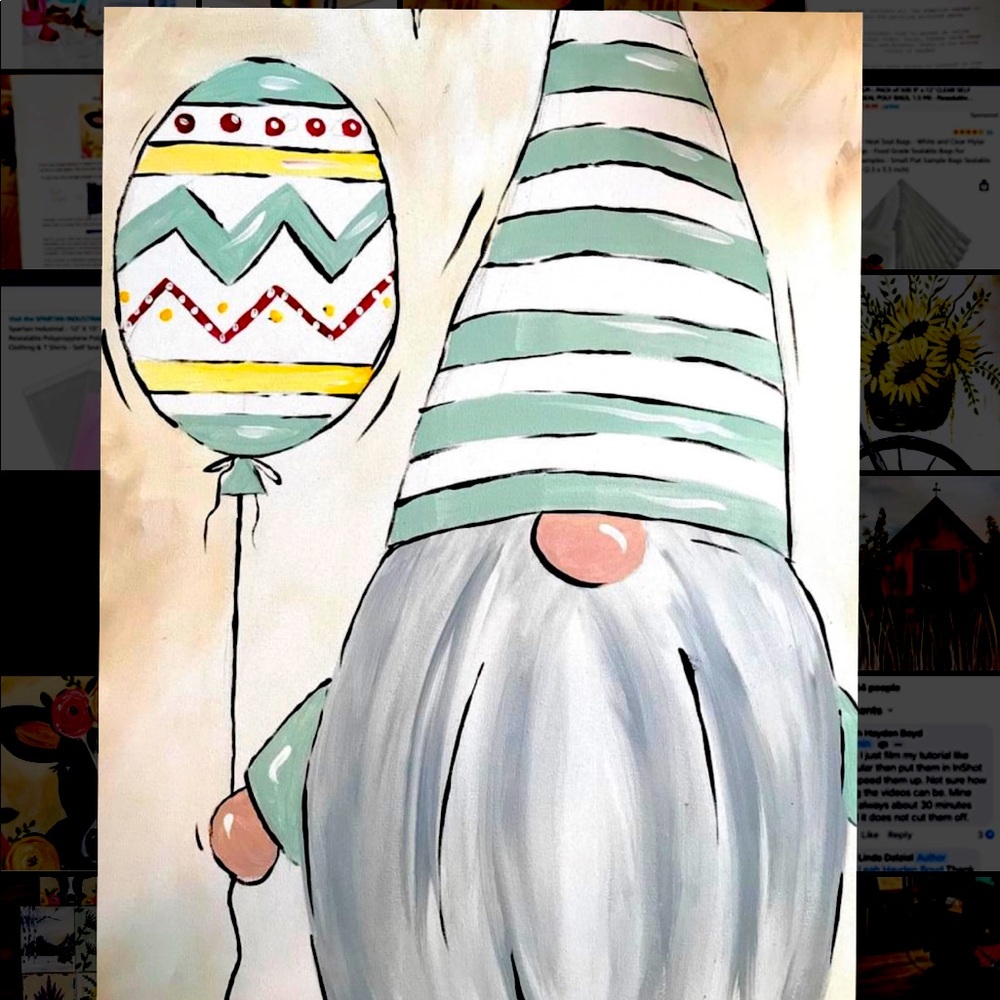 Beautiful Easter Gnome Painting Kit with Video